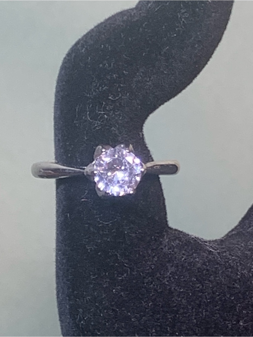 Classic Solitaire Round-Cut Gem Ring - Unbranded